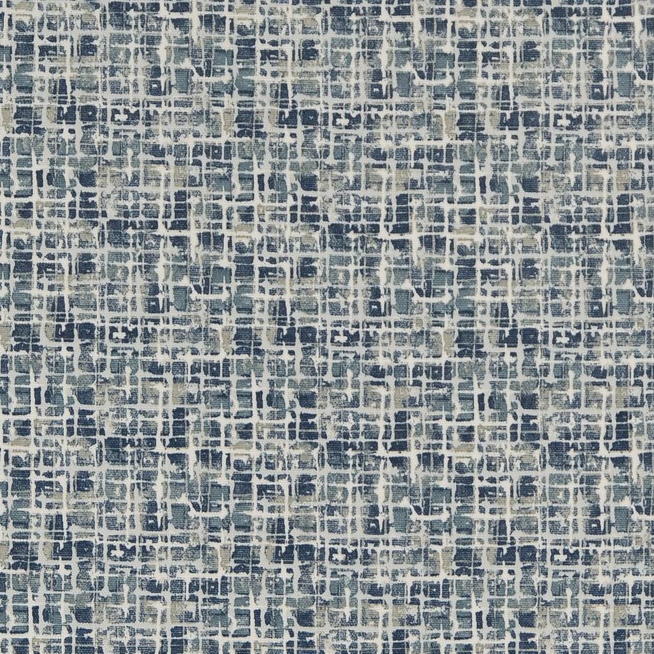 Coastal - Blue Abstract & Geometric,Small Scale Upholstery Fabric 54 Inches"